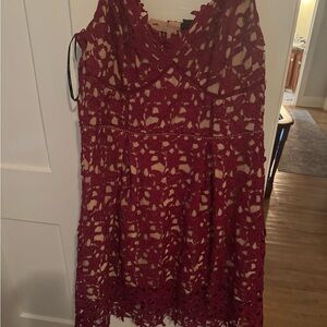 City Chic Burgundy Lace Dress
